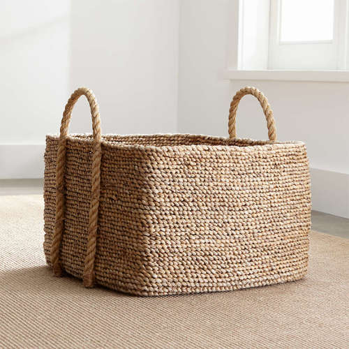Tyler Square Basket With Rope Handle Low