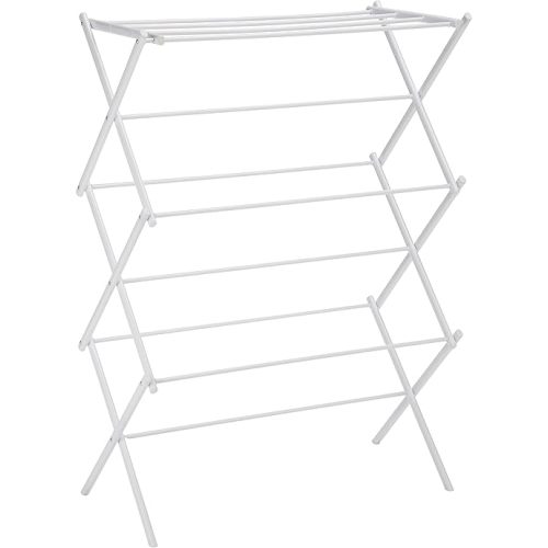 Amazon Basics Foldable Laundry Rack for Air Drying Clothing - 29.4 x 14.8 x 41.9 inches (LxWxH), White