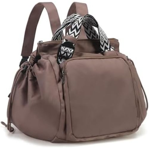 Large Capacity Portable Backpack Tote Bag For Car Travel, Lightweight Foldable Nylon Shopping Bag with 15 Pockets