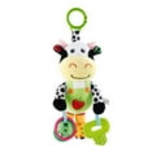 Feltree Action Toy Figures Toys Clearance Baby Car Seat Toys With 32 Music And Teether Infant Soft Plush Rattle Early Development Hanging Stroller Cow Toys For 0-3 Age Kids Boys Girls Gifts White