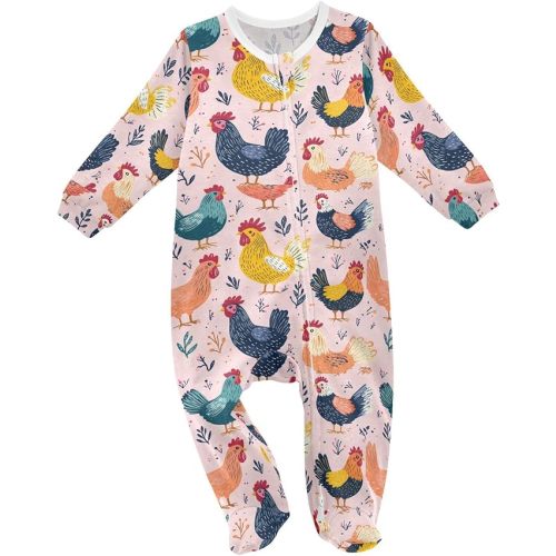 Baby One-Piece Footies Funny Oranges Sleeper Pjs Footed Bodysuit Rompers Zipper for Boys Girls 3M