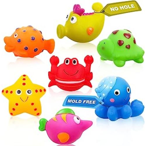 Amazon.com: Mold Free Baby Bath Toys for Toddlers 1-3,No Hole No Mold Sea Animal Bathtub Toys for Infants 6 - 12- 18 Months, Shower Toys Bath Toys for 1 2 3 Year Old Boys Girls(7 Pcs with Storage Mesh Bag) : Toys & Games