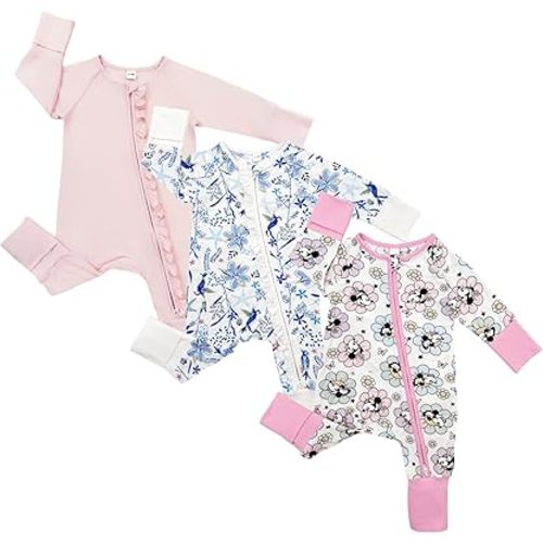 Bow Dream Baby Girl Clothing Footies Bamboo Rayon Baby Girl Clothes Baby Romper Jumpsuit Newborn-24 Months