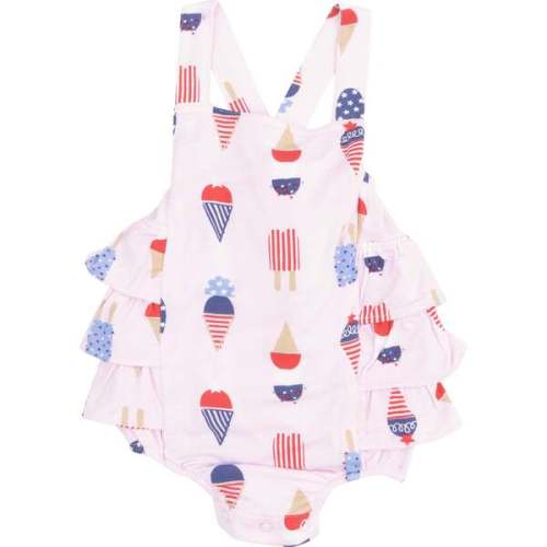 Ruffle Sunsuit, American Ice Cream, Pink