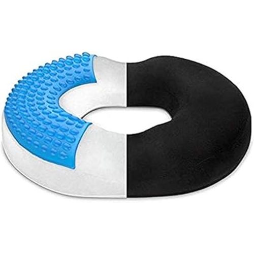 Donut Pillow Seat Cushion Orthopedic Design| Tailbone & Coccyx Memory Foam Gel Pillow | Pain Relief for Hemorrhoid, Pregnancy Post Natal, Surgery, Sciatica, for Home Car or Office Chairs by Lexia