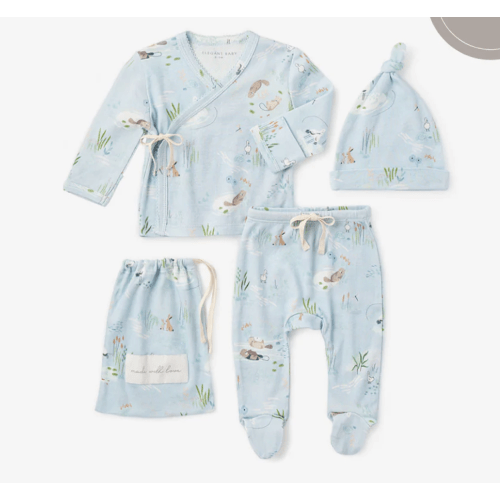 Otter Lake Printed Organic Cotton Layette Set – Elegant Baby