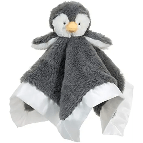 Apricot Lamb Stuffed Animals Soft Security Blanket Gray Penguin Infant Nursery Character Blanket Luxury Snuggler Plush(Gray Penguin, 14 Inches)