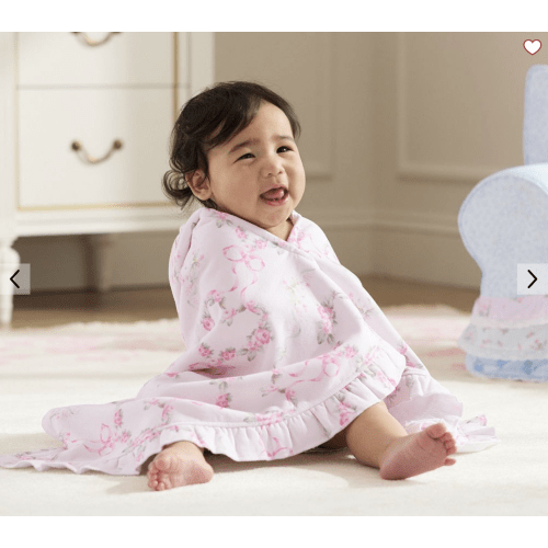LoveShackFancy Floral Hearts Baby Hooded Towel