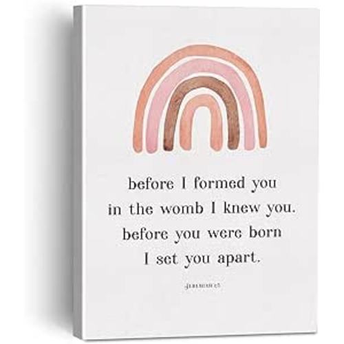 Amazon.com: Jeremiah 1:5 Bible Verse Canvas Painting Framed Scripture Poster Print Wall Art Decor for Nursery Bedroom, Christian Gift: Posters & Prints