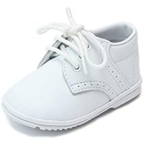 James Baby White Leather Lace Up Shoe