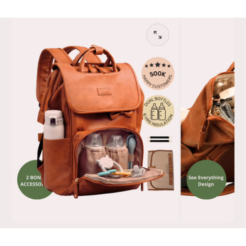 Best Trending Leather Backpack Diaper Bag for Mom Baby Gift on Sale, Travel Large Waterproof Stylish Modern Mommy Nappy Stroller Hospital Changing Bag, Spring Summer Fall Winter Christmas Holiday Sale, UPPER