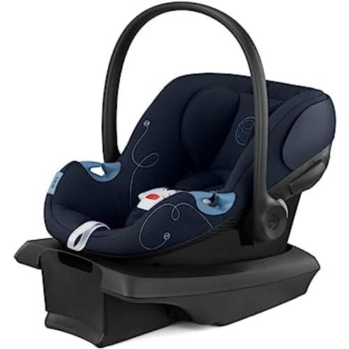 Cybex Aton G Infant Car Seat with Linear Side-Impact Protection, 11-Position Adjustable Headrest, in-Shell Ventilation, Easy-in Buckle, Safelock Base, Ocean Blue