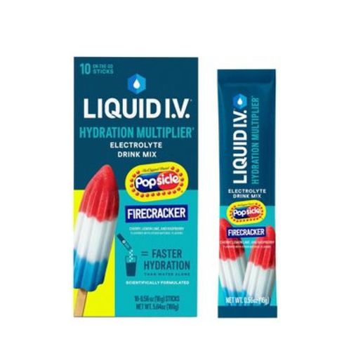 Liquid I.v. Hydration Multiplier Vegan Powder Electrolyte Supplements - Popsicle Firecracker - 0.56oz/10ct