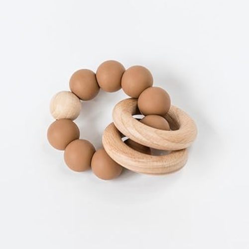 Babeehive Goods Teething Ring | Soothing Comfort for Your Little One | Safe and Effective Relief | Highly Sffective Teething Aid, Perfect for Soothing Sore Gums and Providing Comfort (Clay)
