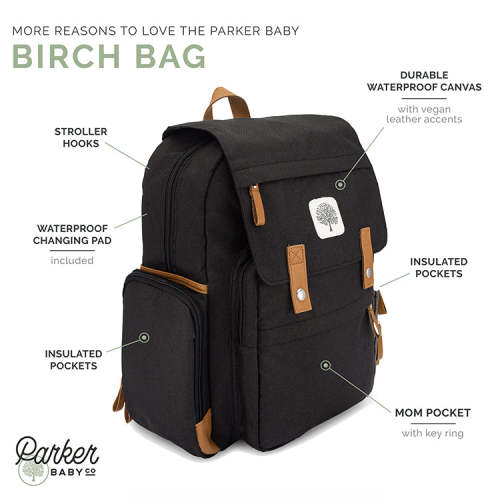 Diaper Backpack | Birch Bag - Cream | Parker Baby Co.