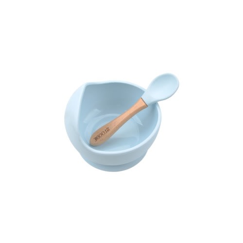 Glitter & Spice Silicone Bowl + Spoon Set Ice Blue