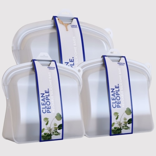 Reusable Silicone Bags Clean People 3 pack