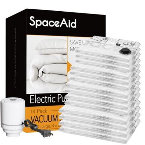 14 Pack Vacuum Storage Bags with Electric Air Pump,Compression Bags-14 Pack Includes: 4 Jumbo, 4 Large, 3 Medium, 3 Small