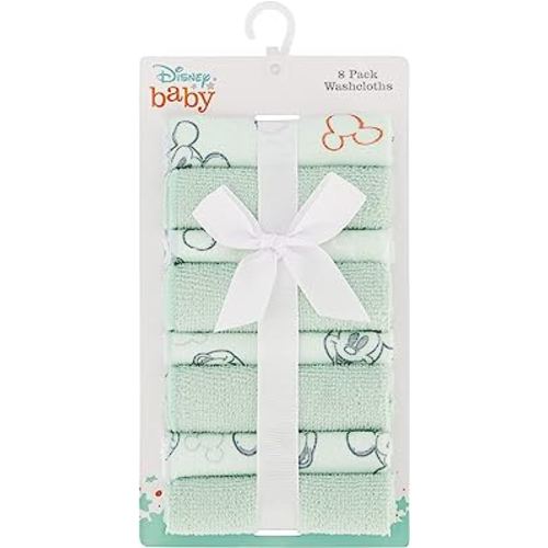 Cudlie Disney Baby Washcloths with Nursery Characters | 8 Pack of Kids Washcloths for Bath | Baby Shower Gifts and Baby Stuff for Newborns
