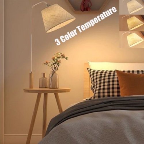 SUSUZI Floor Lamp with Table, End Table with Lamps for Living Room Bedroom, Side Table Floor Lamps with 10W Bulbs and Shade