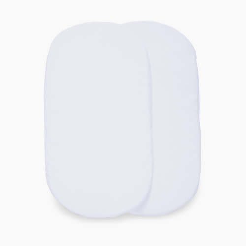 Delta Children Fitted Bassinet Sheet Set, 2-Pack - White