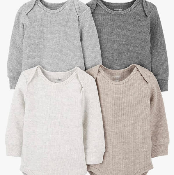Simple Joys by Carter's Baby 4-pack Soft Thermal Long Sleeve Bodysuits