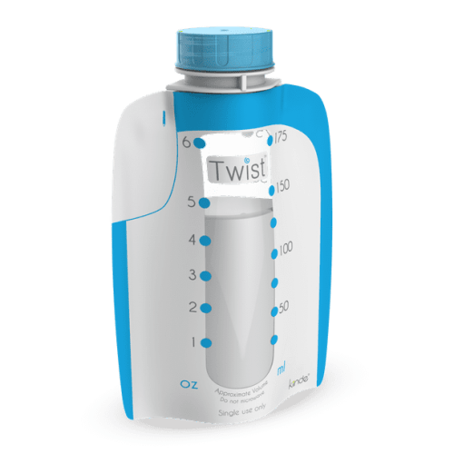 Kiinde Twist Pouch Direct-Pump Direct-Feed Twist Cap Breast Milk Storage Bags for Pumping, Freezing, Heating and Feeding, Pre-Sterilized, 6 Ounce, pack of 40