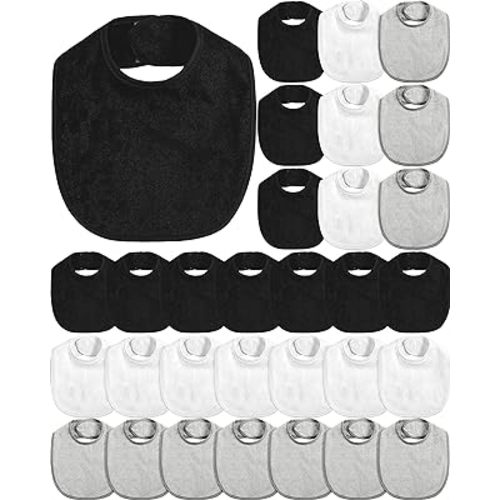 JaGely 30 Pack Baby Muslin Bandana Bibs Multicolor Solid Unisex Waterproof Feeder Adjustable Newborn Teething and Drooling