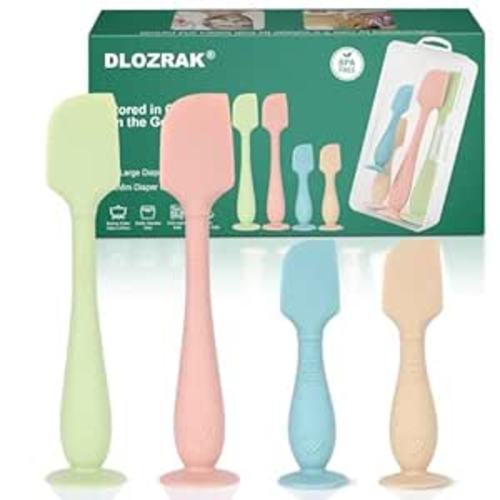 4-Pack Diaper Cream Spatula with Travel Case, Soft Baby Butt Spatula – Silicone Butt Paste Spatula, Convenient Diaper Spatula, Ideal Baby Shower Gift