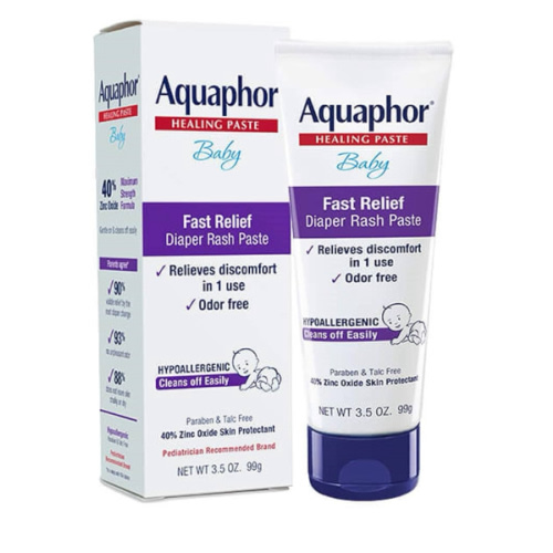 Aquaphor Baby Diaper Rash Paste - For Serious Diaper Rash and Flare-ups - 3.5 Oz. Tube