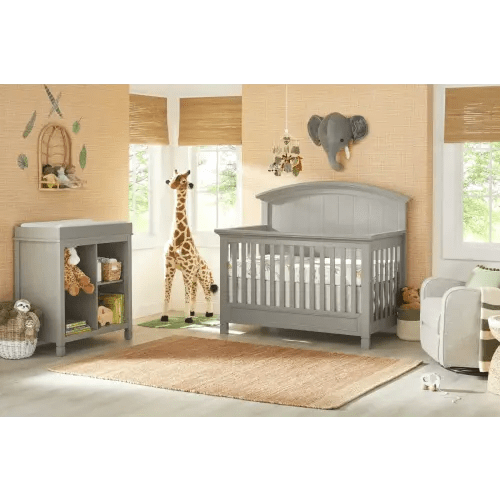 Cottage Colors 2 Pc Gray Bedroom Set With Crib, Bookcase With Changing Tray | Rooms to Go