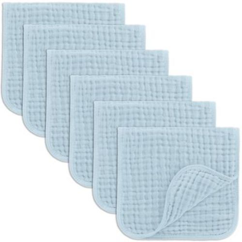 Muslin Burp Cloths Large 100% Cotton By Comfy Cubs (multicolor, Pack Of 6)