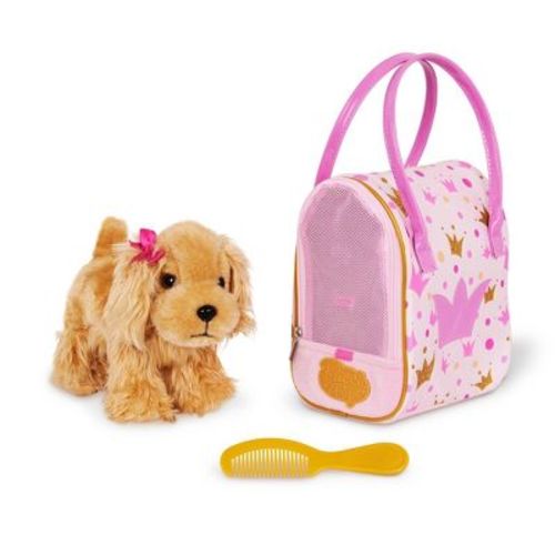 Pucci Pals Portable Pink Crown Glam Bag & Cocker Spaniel Plush Dog with Purse