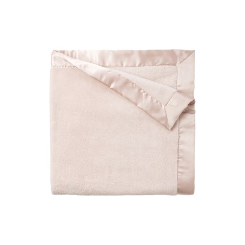 Elegant Baby Pink Satin Trim Fleece Blanket