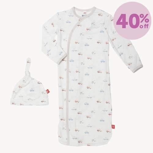 hug dispatcher modal magnetic cozy sleeper gown + hat set – Magnetic Me