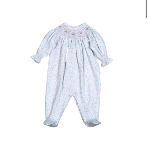 Mini Floral Hand Smocked Footie (3-6 m)