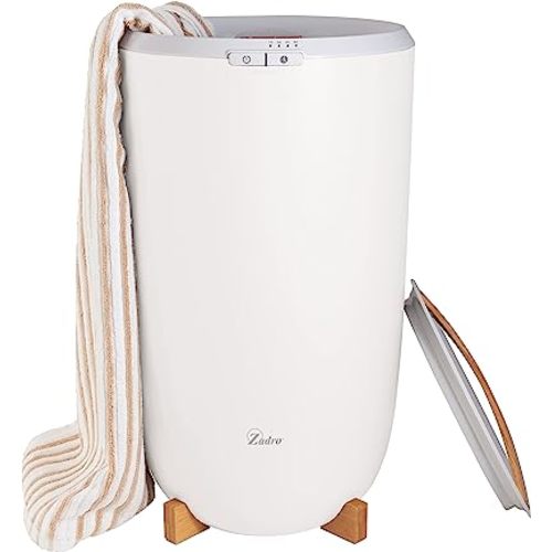 Zadro Large Hot Towel Warmer Bucket Timer Electric Towel Warmer for Bathroom Auto-Shut Off Heated Towel Warmer Spa (Large | 20L | 12" Dia. x 21" Tall, White)