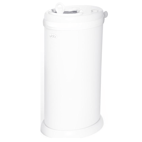 Ubbi Stainless Steel Diaper Pail, No Special Bags, Odor-Locking, White