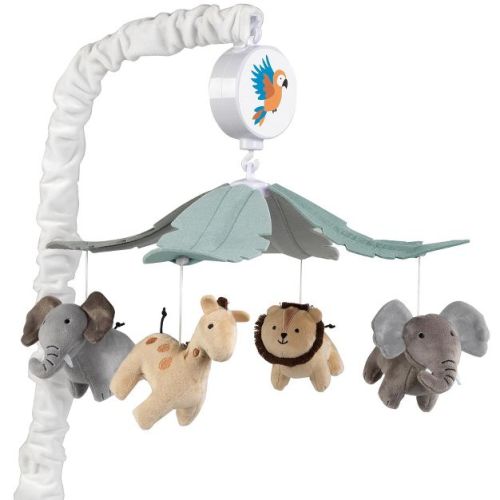 Lambs & Ivy Jungle Friends Musical Baby Crib Mobile Animals Soother Toy