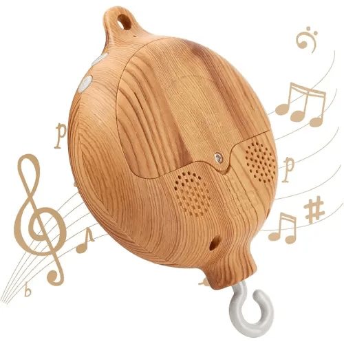 Baby Mobile Rotary Music Box Imitation Wood with Rotating Hook Crib Mobile Motor