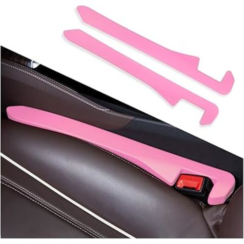 2PCS Car Seat Gap Filler,Super Flexible Car Side Seat Gap Filler Car interior Accessories,Universal CCar Organizer Between Seats for Tightly Filling Seat Gaps (Pink)……