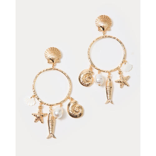 Summer Serenade Charm Hoop Earrings