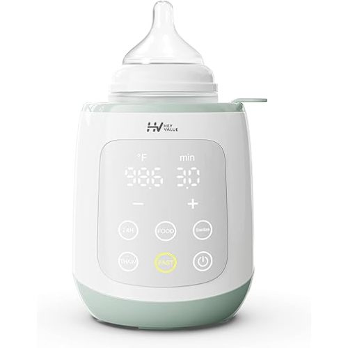 Bottle Warmer, 10-in-1 Fast Baby Bottle Warmer for Breastmilk or Formula with Timer, IMD LED Display, Accurate Temperature Control, Automatic Shut-Off, BPA-Free, Bottle Warmers for All Bottles (Green)
