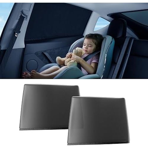 [2025 Upgrade] DMJN Car Window Shades for Baby (2 Packs), [100% Block UV & Sun Glare Protection], Baby Car Window Shade, Privacy Automobile Shade for Back Side Windows - Universal Fit (Medium)