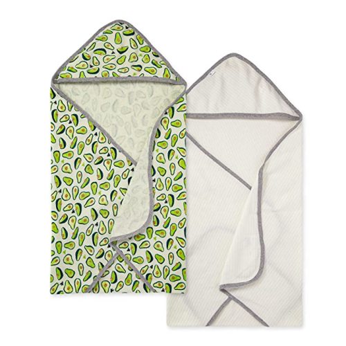 Burt's Bees Baby - Hooded Towels, Absorbent Knit Terry, Super Soft Single Ply, 100% Organic Cotton,2 Count (Pack of 1) - Avo-crazy