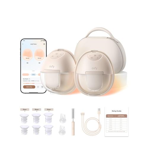 eufy Security Heated Wearable Breast Pump S1 Pro, Slim Hands-Free with Industry-Leading HeatFlow Tech, Wireless Charging Case, App-Controlled OptiRhythm, Hospital-Grade Suction, in-Bra Use