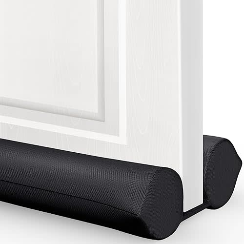 Comfyanno Under Door Draft Stopper - Bottom Door Gap Filler & Seal - Fits 30” to 36” Door, Block Cold Air, Noise, Sound, Wind, Bugs, Easy to Install, Double Side Block, No Adhesive, Black