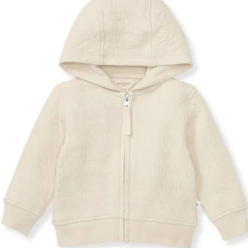 Organic Cotton Quilted Bee Baby Jacket Oat