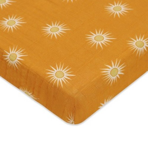 Babyletto  Mini Crib Sheet in GOTS Certified Organic Muslin Cotton - Golden Hour