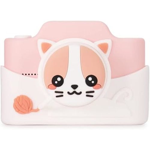 Kidamento Kids Digital Camera & Video Camcorder with Touchscreen, Soft Silicone Casing, Detachable Lens Cap, 32GB Memory Card - Model K Meowie The Cat